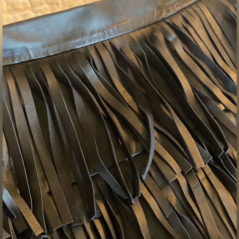 MUNTHE‎ CEMI leather fringed skirt Size US 4 NWT - Picture 3 of 4